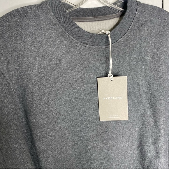 EVERLANE Men's Track Crew Neck Sweatshirt Small Gray 100% Organic Cotton NEW - Picture 5 of 9